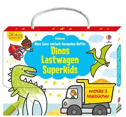 Abbildung von Kleine Kreativ-Werkstatt - Mein Ganz-einfach-Ausmalen-Koffer: Dinos, Lastwagen, Superkids | 1. Auflage | 2025 | beck-shop.de