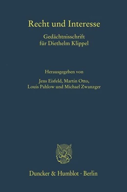 Abbildung von Pahlow / Eisfeld | Recht und Interesse | 1. Auflage | 2025 | beck-shop.de