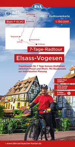 Abbildung von Allgemeiner Deutscher Fahrrad-Club e. V. (ADFC) / BVA BikeMedia GmbH | ADFC-Radtourenkarte F-ELVO 7-Tage-Radtour Elsass/Vogesen, 1:150.000, reiß- und wetterfest, E-Bike geeignet, GPS-Tracks Download, mit Kilometer-Angaben | 1. Auflage | 2026 | beck-shop.de
