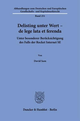 Abbildung von Sam | Delisting unter Wert – de lege lata et ferenda | 1. Auflage | 2024 | beck-shop.de