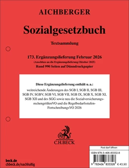 Abbildung von Aichberger | Sozialgesetzbuch: 173. Ergänzungslieferung | 1. Auflage | 2026 | beck-shop.de