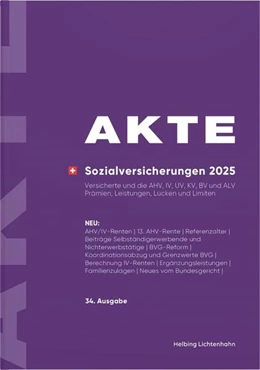 Abbildung von Keiser / Kurmann | AKTE Sozialversicherungen 2025 | 34. Auflage | 2025 | beck-shop.de