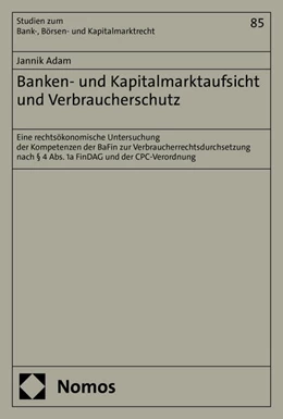 Abbildung von Adam | Banken- und Kapitalmarktaufsicht und Verbraucherschutz | 1. Auflage | 2024 | 85 | beck-shop.de