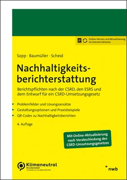 Abbildung von Sopp / Baumüller | Nachhaltigkeitsberichterstattung (Online Version) | 4. Auflage | 2024 | beck-shop.de