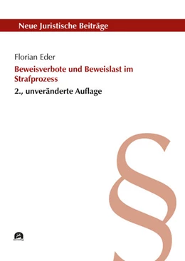 Abbildung von Eder | Beweisverbote und Beweislast im Strafprozess | 2. Auflage | 2024 | beck-shop.de