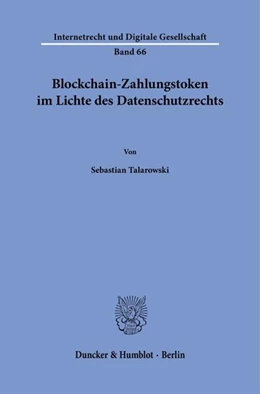 Abbildung von Talarowski | Blockchain-Zahlungstoken im Lichte des Datenschutzrechts | 1. Auflage | 2024 | beck-shop.de