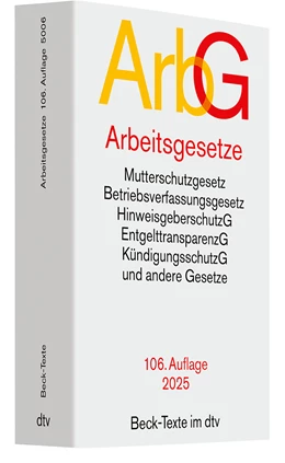 Abbildung von Arbeitsgesetze: ArbG | 106. Auflage | 2025 | 5006 | beck-shop.de