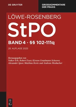 Abbildung von Hauck / Johann | Die Strafprozessordnung und das Gerichtsverfassungsgesetz: StPO, Band 4: §§ 102-111q | 28. Auflage | 2025 | beck-shop.de