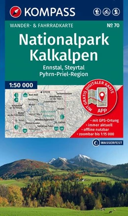 Abbildung von KOMPASS Wanderkarte 70 Nationalpark Kalkalpen, Ennstal, Steyrtal, Pyhrn-Priel-Region 1:50.000 | 2. Auflage | 2025 | beck-shop.de