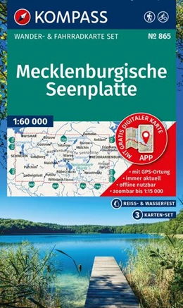 Abbildung von KOMPASS Wanderkarten-Set 865 Mecklenburgische Seenplatte (3 Karten) 1:60.000 | 2. Auflage | 2025 | beck-shop.de