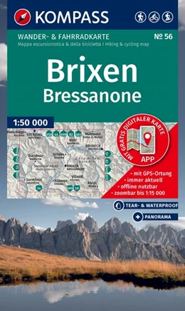 Abbildung von KOMPASS Wanderkarte 56 Brixen / Bressanone 1:50.000 | 2. Auflage | 2025 | beck-shop.de
