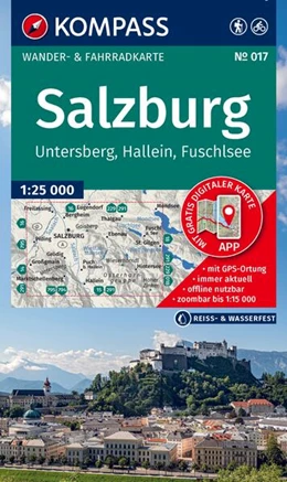 Abbildung von KOMPASS Wanderkarte 017 Salzburg, Untersberg, Hallein, Fuschlsee 1:25.000 | 2. Auflage | 2025 | beck-shop.de