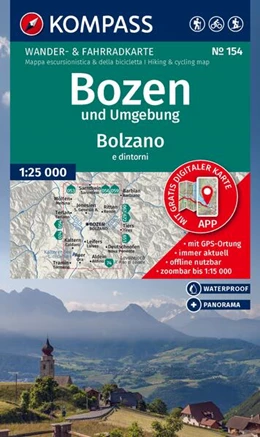 Abbildung von KOMPASS Wanderkarte 154 Bozen und Umgebung / Bolzano e dintorni 1:25.000 | 2. Auflage | 2025 | beck-shop.de