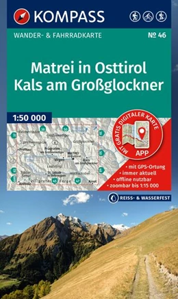 Abbildung von KOMPASS Wanderkarte 46 Matrei in Osttirol, Kals am Großglockner 1:50.000 | 2. Auflage | 2025 | beck-shop.de