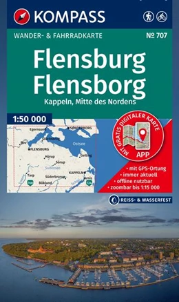 Abbildung von KOMPASS Wanderkarte 707 Flensburg / Flensborg - Kappeln, Mitte des Nordens 1:50.000 | 2. Auflage | 2025 | beck-shop.de