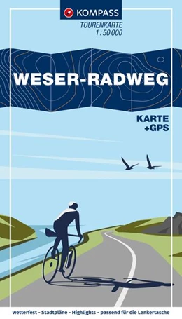 Abbildung von KOMPASS Fahrrad-Tourenkarte Weser-Radweg 1:50.000 | 2. Auflage | 2025 | beck-shop.de