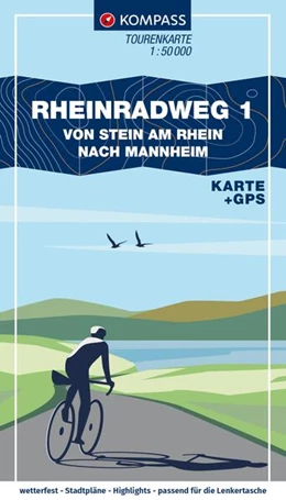 Abbildung von KOMPASS Fahrrad-Tourenkarte Rheinradweg 1 1:50.000 | 2. Auflage | 2025 | beck-shop.de