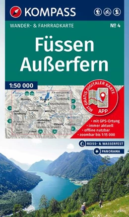 Abbildung von KOMPASS Wanderkarte 4 Füssen, Außerfern 1:50.000 | 2. Auflage | 2025 | beck-shop.de