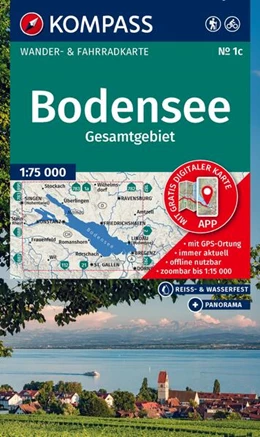 Abbildung von KOMPASS Wanderkarte 1c Bodensee Gesamtgebiet 1:75.000 | 3. Auflage | 2025 | beck-shop.de