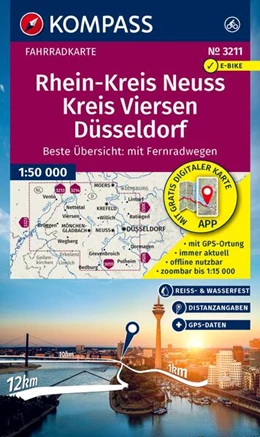 Abbildung von KOMPASS Fahrradkarte 3211 Rhein-Kreis Neuss, Kreis Viersen, Düsseldorf 1:50.000 | 2. Auflage | 2025 | beck-shop.de