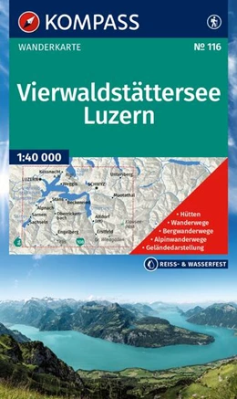 Abbildung von KOMPASS Wanderkarte 116 Vierwaldstättersee, Luzern 1:40.000 | 2. Auflage | 2025 | beck-shop.de