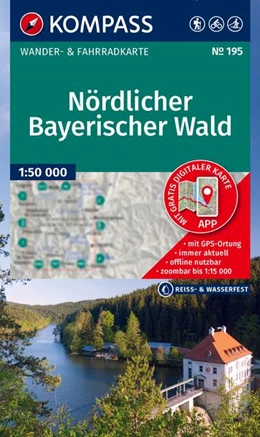 Abbildung von KOMPASS Wanderkarte 195 Nördlicher Bayerischer Wald 1:50.000 | 3. Auflage | 2025 | beck-shop.de