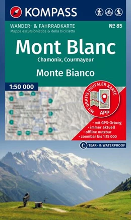 Abbildung von KOMPASS Wanderkarte 85 Mont Blanc / Monte Bianco 1:50.000 | 2. Auflage | 2025 | beck-shop.de