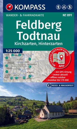 Abbildung von KOMPASS Wanderkarte 891 Feldberg, Todtnau, Kirchzarten, Hinterzarten 1:25.000 | 2. Auflage | 2025 | beck-shop.de