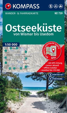 Abbildung von KOMPASS Wanderkarten-Set 739 Ostseeküste, von Wismar bis Usedom (3 Karten) 1:50.000 | 2. Auflage | 2025 | beck-shop.de