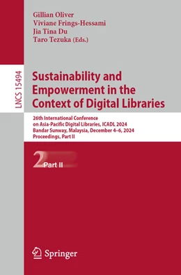 Abbildung von Oliver / Frings-Hessami | Sustainability and Empowerment in the Context of Digital Libraries | 1. Auflage | 2024 | beck-shop.de
