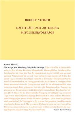 Abbildung von Steiner / Rudolf | Nachträge zur Abteilung Mitgliedervorträge | 1. Auflage | 2025 | beck-shop.de