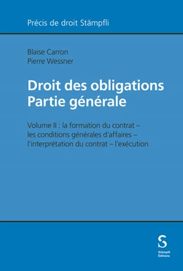 Abbildung von Carron / Wessner | Droit des obligations ¿ Partie générale | 1. Auflage | 2024 | beck-shop.de