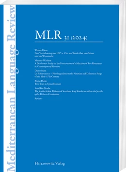 Abbildung von Arnold / Gruber | Mediterranean Language Review 31 (2024) | 1. Auflage | 2024 | 31 | beck-shop.de
