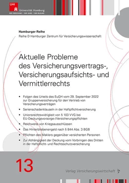 Abbildung von Aktuelle Probleme des Versicherungsvertrags-, Versicherungsaufsichts- und Vermittlerrechts | 1. Auflage | 2025 | beck-shop.de