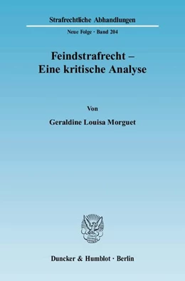 Abbildung von Morguet | Feindstrafrecht - Eine kritische Analyse | 1. Auflage | 2009 | beck-shop.de