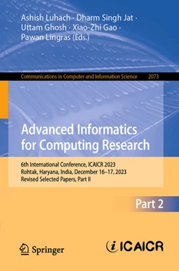 Abbildung von Luhach / Jat | Advanced Informatics for Computing Research | 1. Auflage | 2025 | 2073 | beck-shop.de