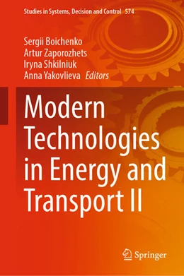 Abbildung von Boichenko / Zaporozhets | Modern Technologies in Energy and Transport II | 1. Auflage | 2025 | beck-shop.de