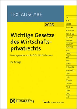 Abbildung von Güllemann | Wichtige Gesetze des Wirtschaftsprivatrechts | 26. Auflage | 2025 | beck-shop.de