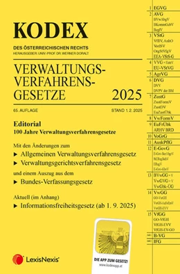 Abbildung von Doralt | KODEX Verwaltungsverfahrensgesetze (AVG) 2025 - inkl. App | 65. Auflage | 2025 | beck-shop.de
