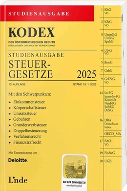 Abbildung von Bodis / Doralt | KODEX Studienausgabe Steuergesetze 2025 | 13. Auflage | 2025 | beck-shop.de