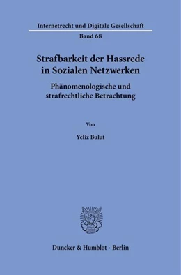 Abbildung von Bulut | Strafbarkeit der Hassrede in Sozialen Netzwerken | 1. Auflage | 2025 | beck-shop.de