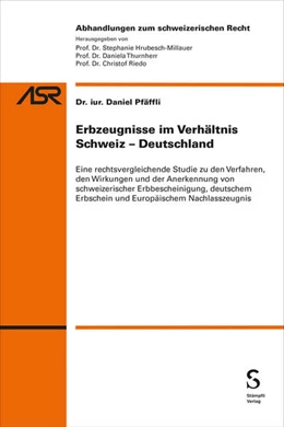 Abbildung von Pfäffli | Erbzeugnisse im Verhältnis Schweiz-Deutschland | 1. Auflage | 2025 | 842 | beck-shop.de