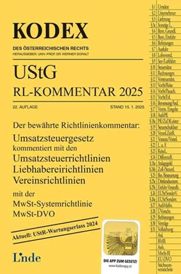 Abbildung von Pernegger / Doralt | KODEX UStG-Richtlinien-Kommentar 2025 | 22. Auflage | 2025 | beck-shop.de