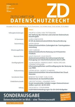 Abbildung von ZD Sonderausgabe »Datenschutzrecht im Blick – eine Themenauswahl« | 1. Auflage | 2025 | beck-shop.de
