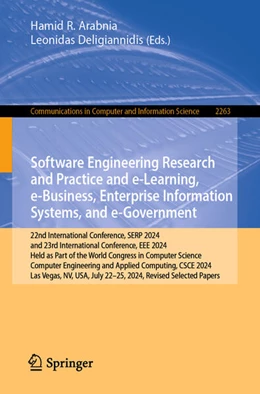 Abbildung von Arabnia / Deligiannidis | Software Engineering Research and Practice and e-Learning, e-Business, Enterprise Information Systems, and e-Government | 1. Auflage | 2025 | beck-shop.de