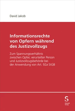 Abbildung von Jakob | Informationsrechte von Opfern während des Justizvollzugs | 1. Auflage | 2025 | beck-shop.de