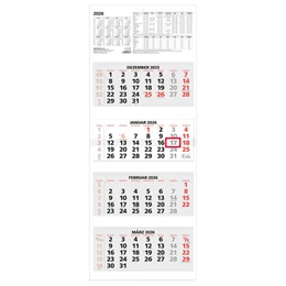 Abbildung von Zettler Kalender | 4-Monatskalender rot 2026 - 31x13,5 - mit Kopftafel - Datumsschieber - faltbar - 964-0011 | 1. Auflage | 2025 | beck-shop.de