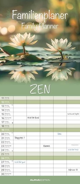 Abbildung von Alpha Edition | Familienplaner Zen 2026 - Familien-Timer 19,5x45 cm - 5 Spalten - Wand-Planer - viel Platz für Eintragungen - Familienkalender - Alpha Edition | 1. Auflage | 2025 | beck-shop.de