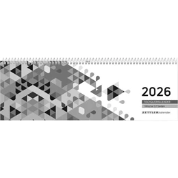 Abbildung von Zettler | Tischquerkalender schwarz 2026 - 29,6x9,9 cm - 1 Woche auf 2 Seiten - Stundeneinteilung 7 - 19 Uhr - inkl. Jahresübersicht - Bürokalender - 116-0020 | 1. Auflage | 2025 | beck-shop.de