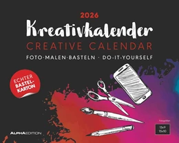 Abbildung von Alpha Edition | Kreativ-Kalender Tischaufsteller quer schwarz 2026 - Kreativ-Kalender - DIY-Kalender - Kalender zum Basteln - Tischkalender - 20x16 | 1. Auflage | 2025 | beck-shop.de